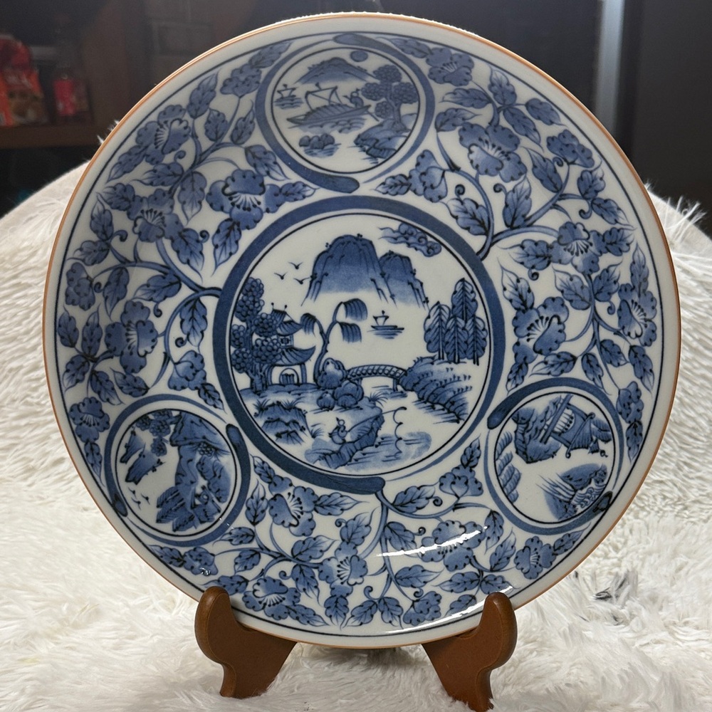 Blue and White Japanese dish set of two